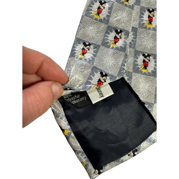 Disney Shy Mickey Mouse Pattern Cartoon Novelty Grey Necktie - Picture 6 of 8